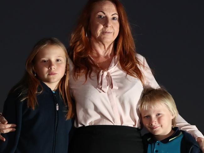 For : The Daily Telegraph 22/6/2020Rachel Mathisen pictured with her kids Kash ( 8 ) and Summer ( 10 ) at Cabarita in Northern NSW.Photograph : Jason O'Brien