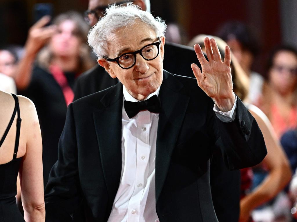 US director Woody Allen was asked about the unsolicited kiss ahead of the world premiere of his film ‘Coup de Chance’ at the 80th Venice Film Festival. Picture: Gabriel Bouys/AFP.