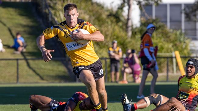 Former Sunshine Coast Falcons player Luke Polselli in action. Picture: Nicola Anne Photography.