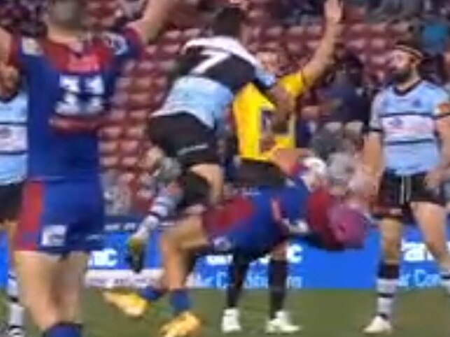 The hit on Ponga that led to a send off.