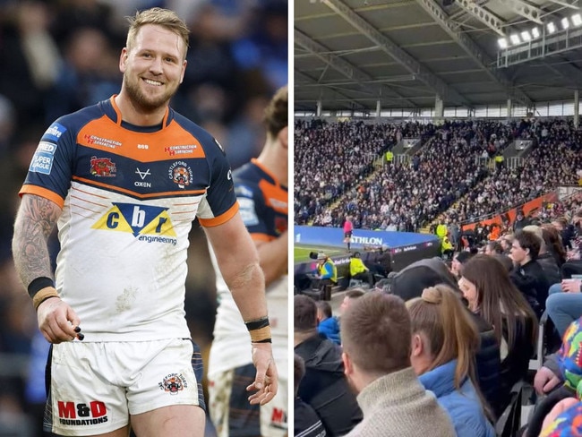 Joe Westerman smiled as Hull fans jeered at him. Picture: Getty