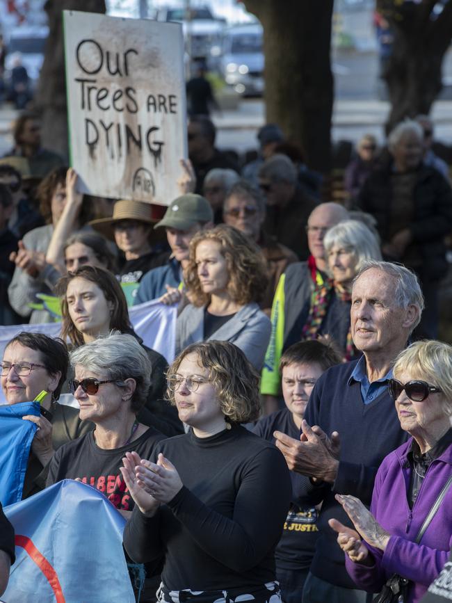 Act for Nature Rally at Parliament lawns, Hobart. Picture: Chris Kidd