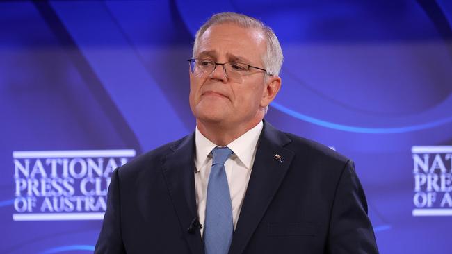 Scott Morrison addresses the National Press Club in Canberra this week. Picture: NCA/Gary Ramage