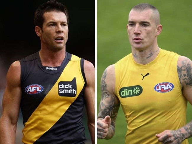 Ben Cousins and Dustin Martin. Photos: Getty Images