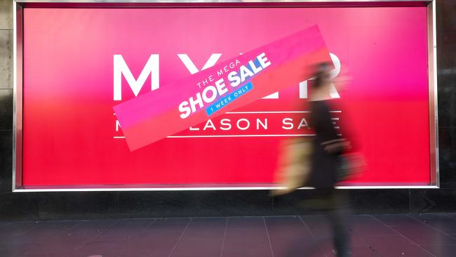 The fall in the value of Myer shares has been sickening. Picture: Ian Currie