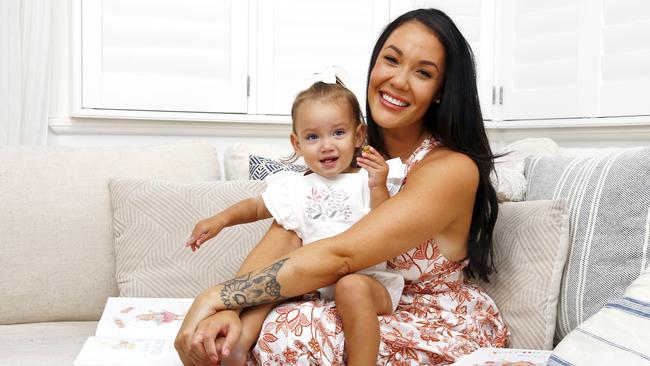 Rankin at home with her daughter Mila-Mae, now two. Picture: Tertius Pickard