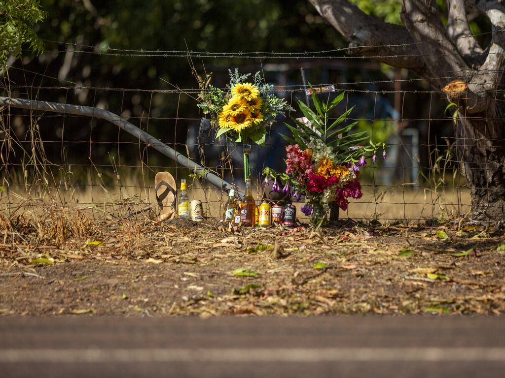 Jack Allan Taylor’s friends and family regularly add flowers and drinks to his memorial site. Picture: Floss Adams.