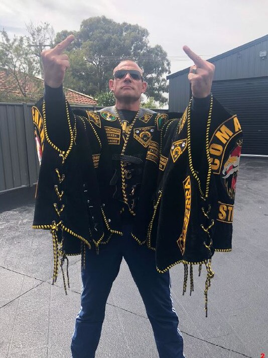 Former Comanchero Canberra chapter president Peter Zdravkovic was the subject of an alleged attempted assassination after he sent these pictures to gang members.