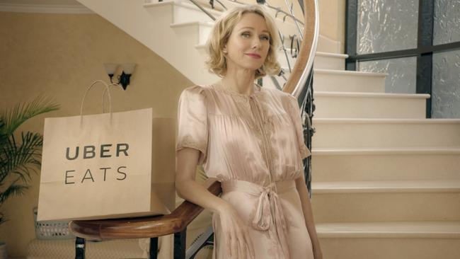 Naomi Watts shoots her UberEATS ad.