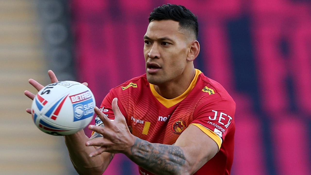 Israel Folau is training on his own in Queensland. Picture: Getty Images