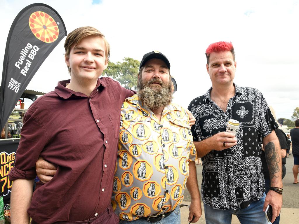 Riley Mitchell, Clayton Mitchell and Scott Graham. Meatstock Festival, Toowoomba showgrounds. April 2022