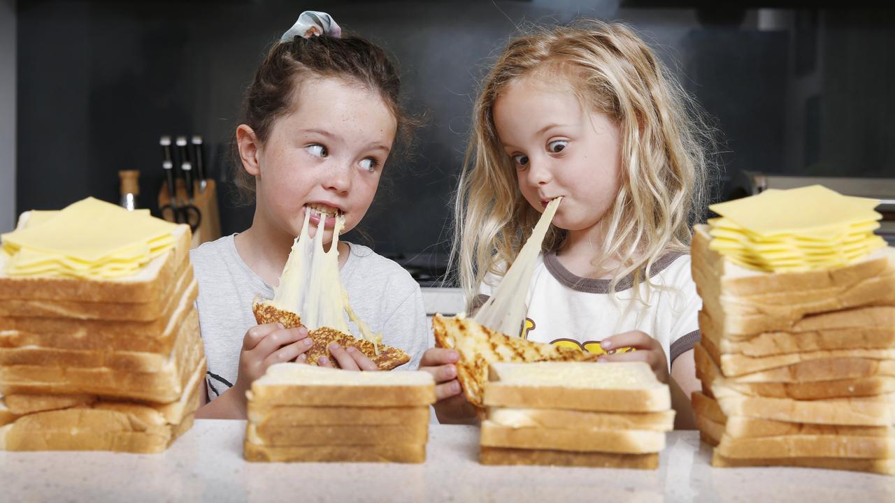 Charlotte and Matisse love a good cheese toastie, no matter what the cheese is called. Picture: David Caird