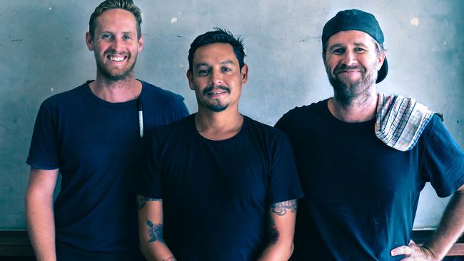 The Bread Social team, Tweed Heads, from left: Tom Scott, Sam Saulwick and Paul Giddings.