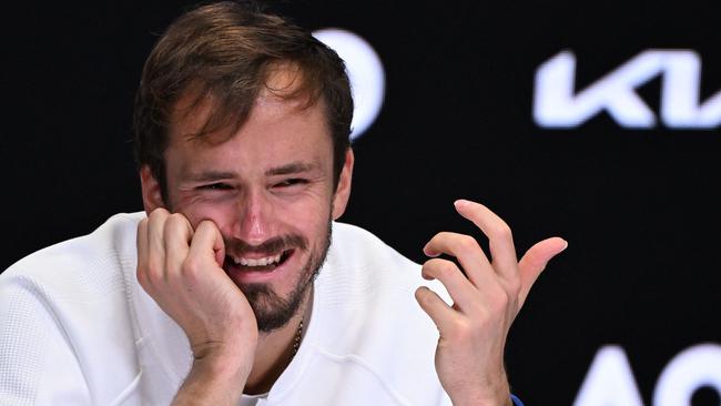 Daniil Medvedev speaks during a press conference after defeat against Italy's Jannik Sinner during their men's singles final match Picture: AFP