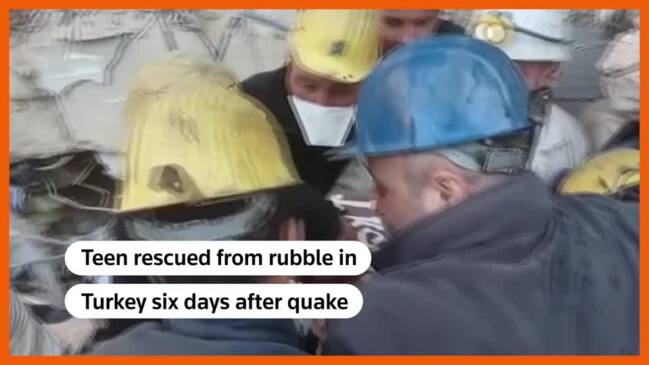 Trapped teen rescued six days after quake in Turkey