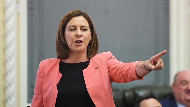 Queensland Opposition Leader Deb Frecklington speaks during Question Time at Parliament House in Brisbane, Wednesday, February 27, 2019. (AAP Image/Dan Peled) NO ARCHIVING