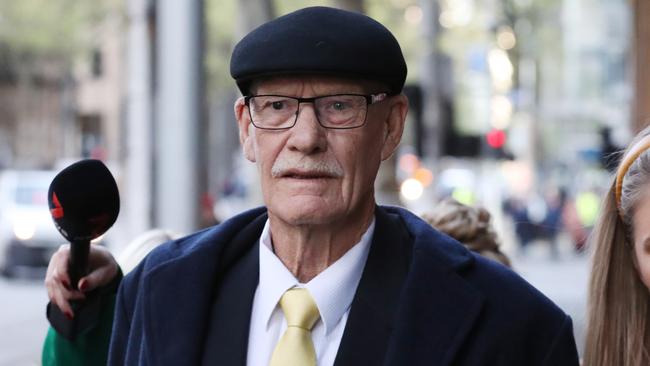 Ditterich leaving the Melbourne Magistrates’ Court where he is facing charges of historical child sexual abuse. Picture: David Crosling