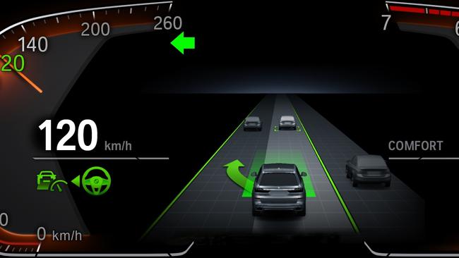 BMW's driving assistant display borrows from Tesla. Photo: Supplied