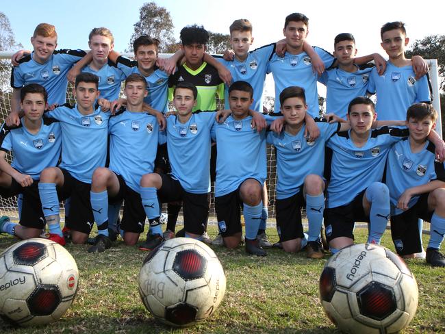 The Bossley Park High School under-15 football team are nominees for the LSS Team Spirit Award. Pictures: Robert Pozo