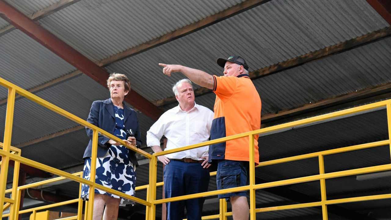 Councillor Faye Whelan, Australia&#39;s High Commissioner to Tonga Adrian Morrison and 888 Citrus owner Craig Meyer. Picture: Alex Treacy