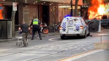 This man tried to use a trolley to subdue the attacker.