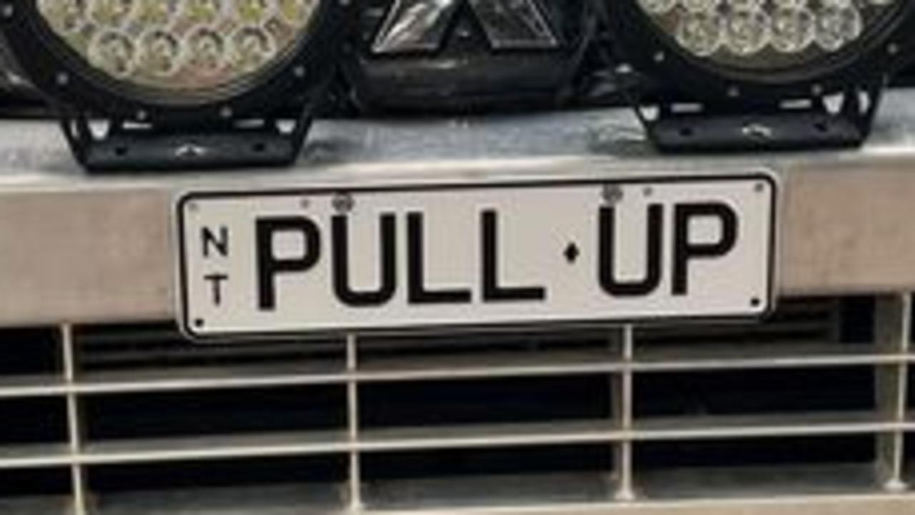 NT funny number plate, PULL UP. Picture: Facebook / Dave White