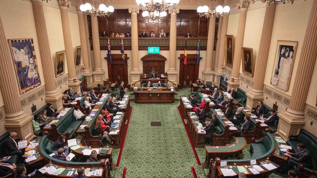 Authorities said items had been stolen from both parliament chambers including the House of Assembly, seen here during Question Time. Picture: Emma Brasier/ NCA NewsWire