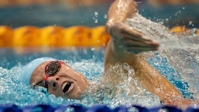 Lillie McPherson swimming at an event before Christmas.