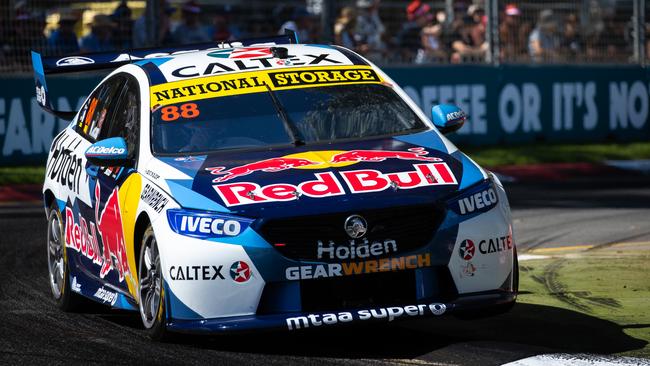 Jamie Whincup drives the #88 Red Bull Holden Racing Team Holden Commodore ZB at the Adelaide 500.