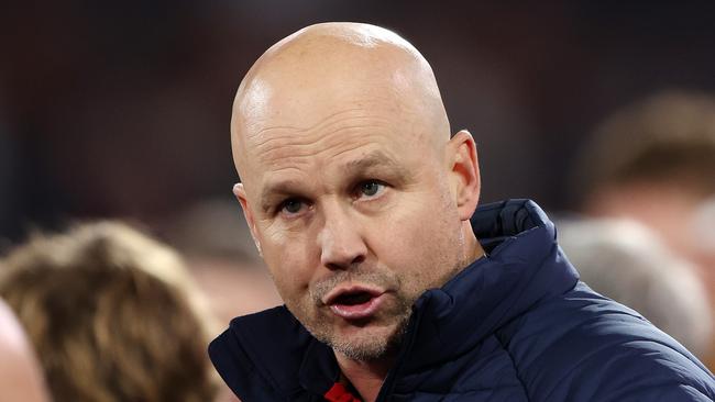 ADELAIDE, AUSTRALIA – JULY 29: Matthew Nicks, Senior Coach of the Crows during the 2023 AFL Round 20 match between the Adelaide Crows and the Port Adelaide Power at Adelaide Oval on July 29, 2023 in Adelaide, Australia. (Photo by Sarah Reed/AFL Photos via Getty Images)