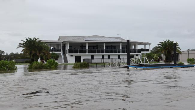 Flooding on the Gold coast in the aftermath of Cyclone Alfred. Stapylton homes surrounded by floodwaters.. Picture Glenn Hampson