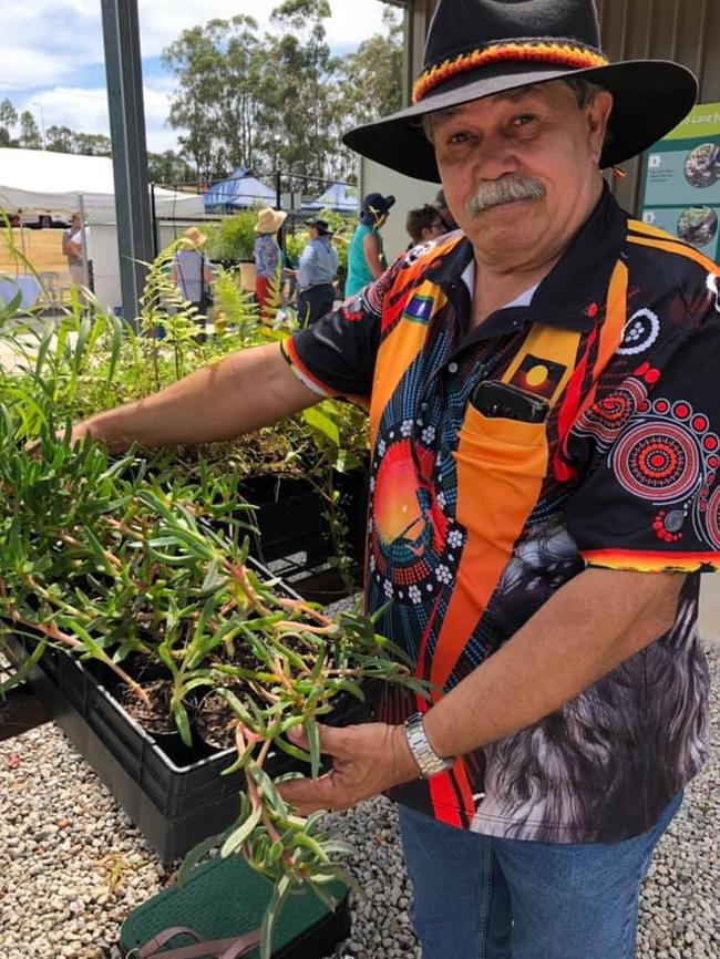 Quandamooka elder Uncle Norman Enoch gave the welcome to country speech at the Indigiscapes nursery. Photo: Paula Shearer.