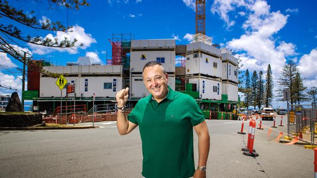 John Gambaro outside his new restaurant and cafe site in Coolangatta. Picture: NIGEL HALLETT