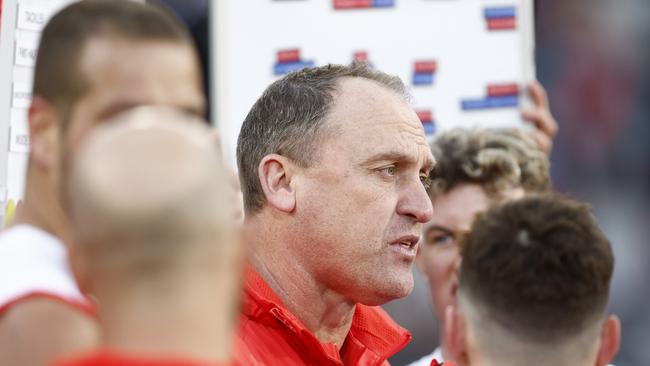 Sydney Swans coach John Longmire must find a solution to his side’s mid-match lapses. Picture: Getty Images