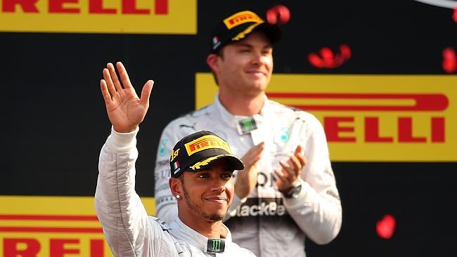 Best of enemies Lewis Hamilton, front, and Nico Rosberg.