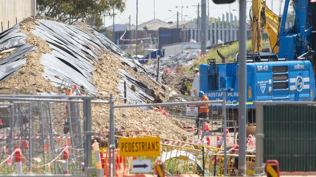 Contaminated soil has halted the digging. Picture: Jay Town