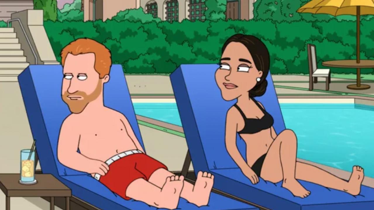 Prince Harry and Meghan Markle being mocked on Family Guy. Picture: Family Guy