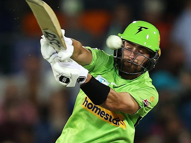 CANBERRA, AUSTRALIA - DECEMBER 06: Alex Ross of the Thunder bats during the Men's Big Bash League match between the Sydney Thunder and the Brisbane Heat at Manuka Oval, on December 06, 2021, in Canberra, Australia. (Photo by Mark Kolbe/Getty Images)