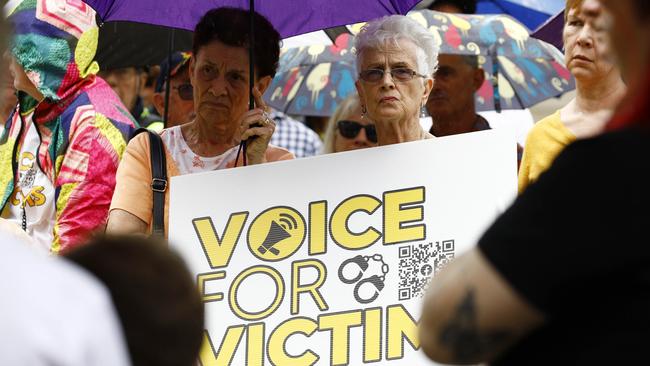 Hundreds of people gathered in Brisbane to protest against youth crime and a voice for the victims on November 5. Picture: NCA NewsWire/Tertius Pickard