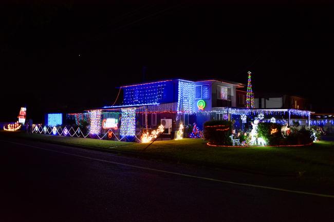 Christmas lights in Georgemilton St in West Mackay. Picture: Rae Wilson