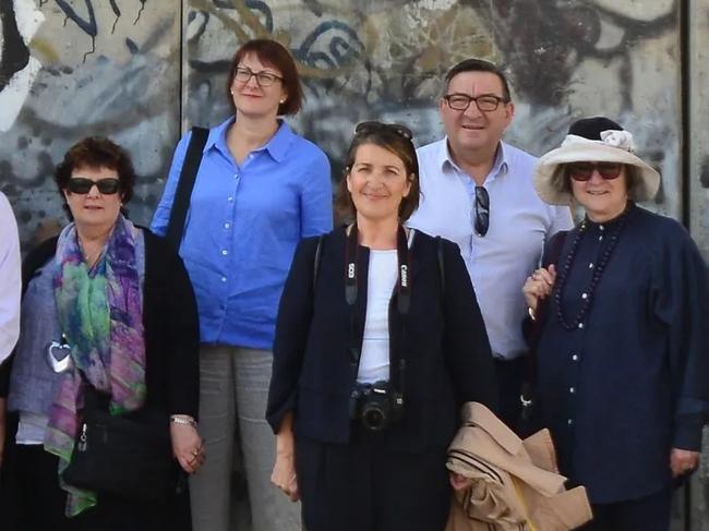 NETWORK SPECIAL.  MUST TALK WITH NETWORK PIC DESK BEFORE PUBLISHING.    Palestine study tours .   From left Josh Wilson (dark blue shirt), Tony Burke, Julian Hill and then Susan Templeman is in the middle wearing a blue shirt on an APAN study tour.