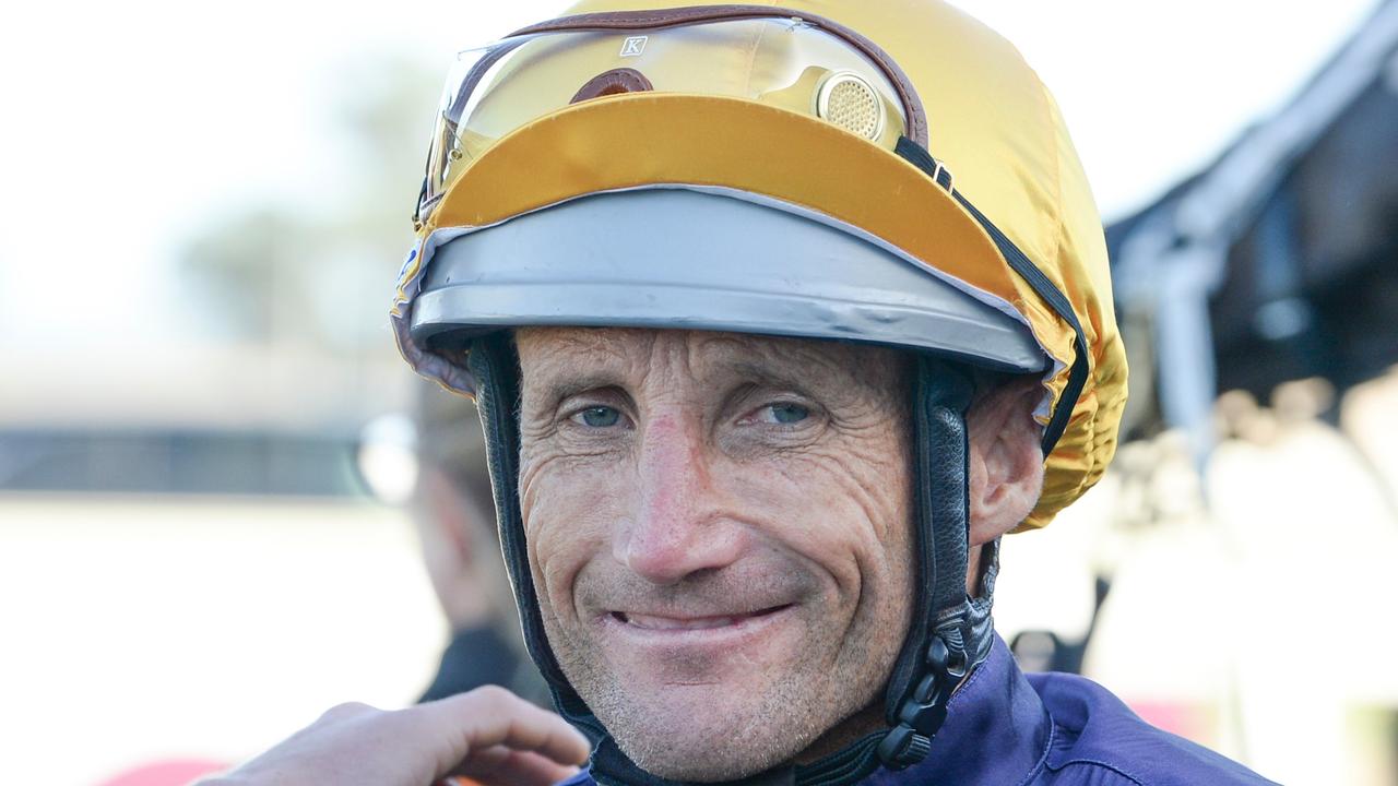 Damien Oliver after winning the Ladbroke It! Handicap at Sale Racecourse on March 17, 2023 in Sale, Australia. (Photo by Ross Holburt/Racing Photos via Getty Images)