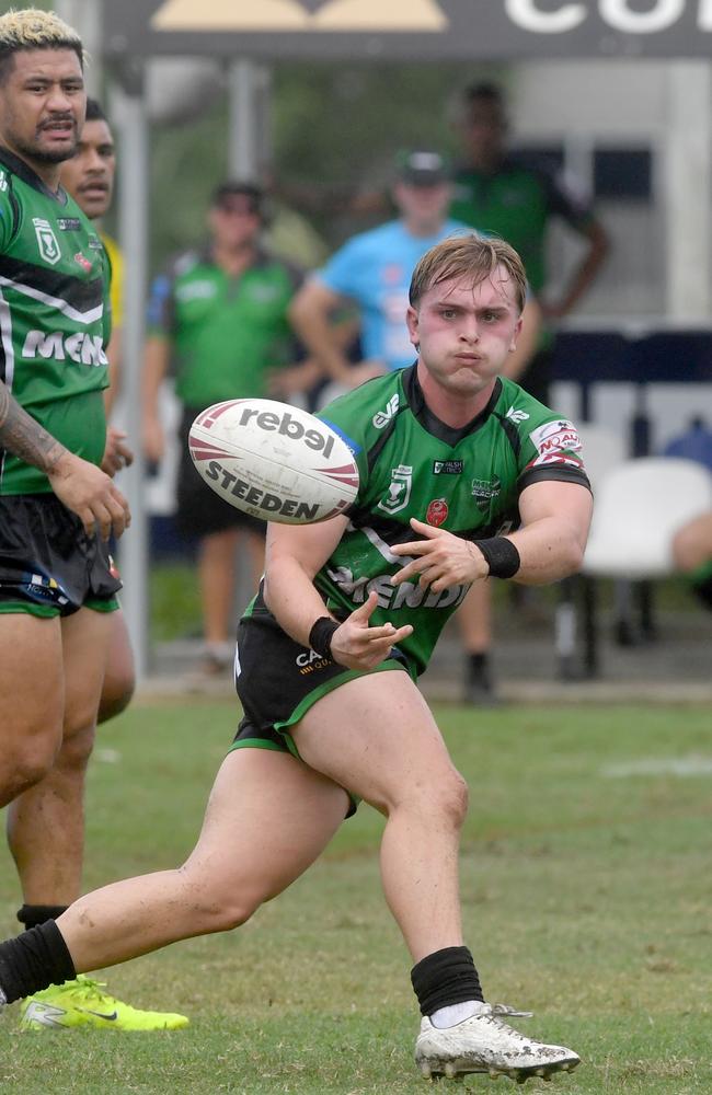 Hostplus Cup game between the Townsville Blackhawks and the Northern Pride at Jack Manski Oval. Blackhawks Toby Thorburn. Picture: Evan Morgan