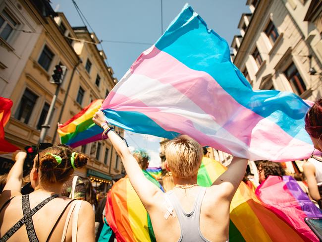 Dresden, Saxony, Germany, Europe - June 10, 2023: LGBTQIA+ pride in Dresden, Christopher street day in Germany, gay parade at the street. Happy people with rainbow flags and LGBT symbols.