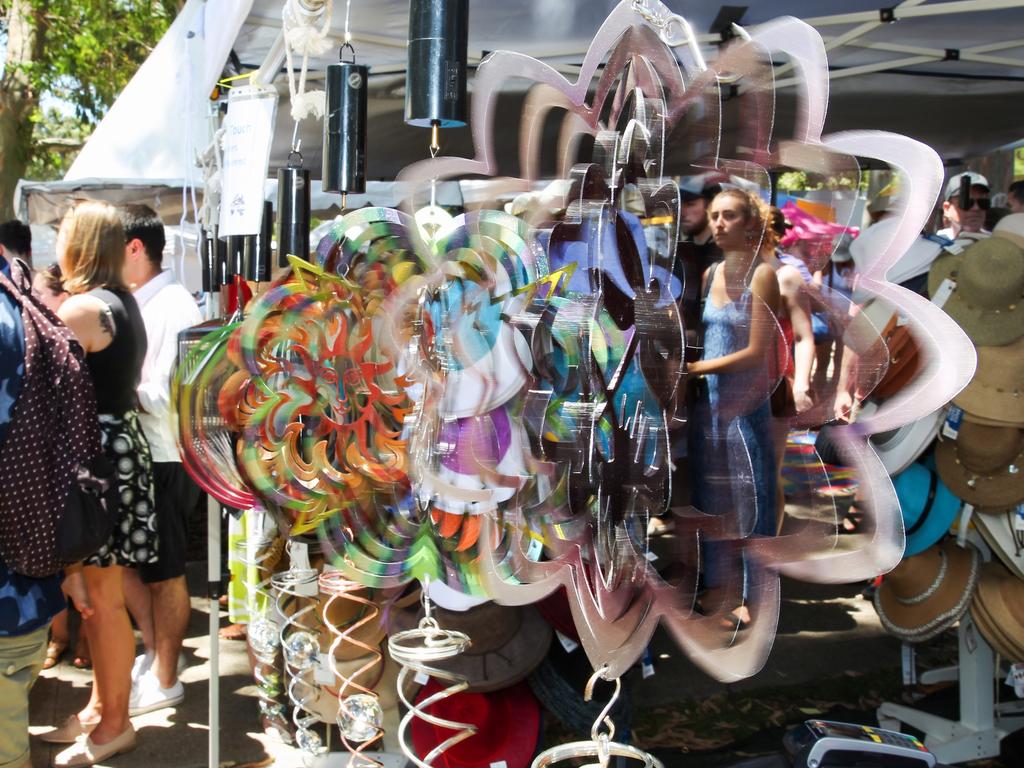 Spinning mobiles at the Newtown Festival. Picture: Jess Husband.