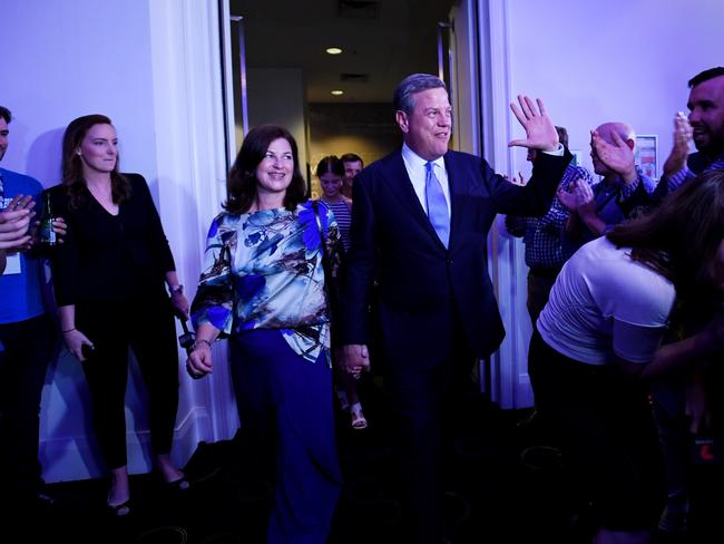 Queensland Opposition Leader Tim Nicholls arrives at the LNP Election function.