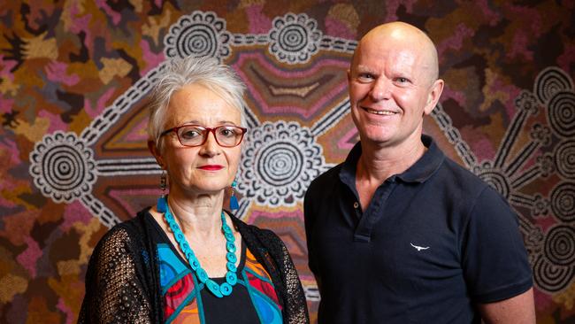 Primary Health Care NT Health Remote Outreach Midwife Katherine Goulliart and Continuous Quality Improvement Facilitator Mark Russell. Photo: EMMA MURRAY