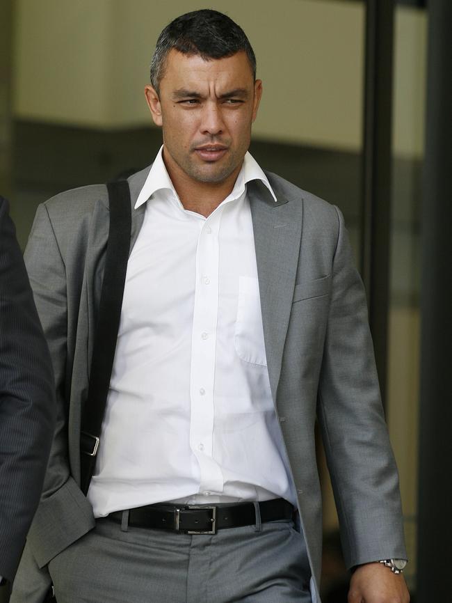 Kerr leaving Perth Magistrates Court in 2015 where he faced four charges of breaching a VRO by texting his ex-wife. Picture: Marie Nirme