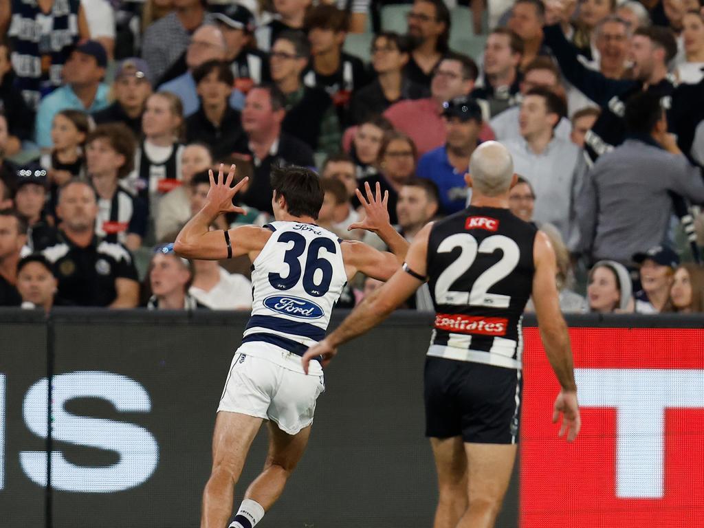 Ollie Henry and the Collingwood crowd went back and forth all night. Picture: Getty Images