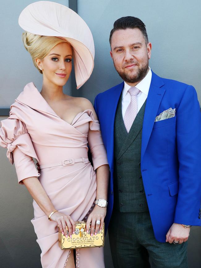 James Kennedy with his fiancee Jaimee Belle-Kennedy on Oaks Day last year. Picture: Aaron Francis